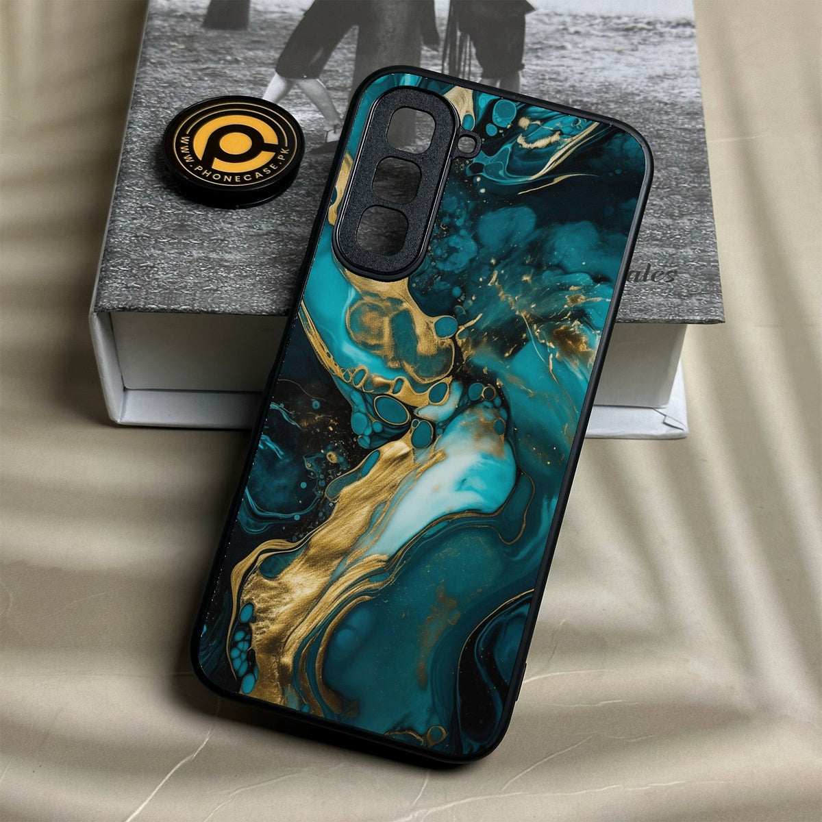 Infinix Hot 70 - Liquid Marble Design 3 - Premium Metal Printed Soft Bumper Shock Proof Case