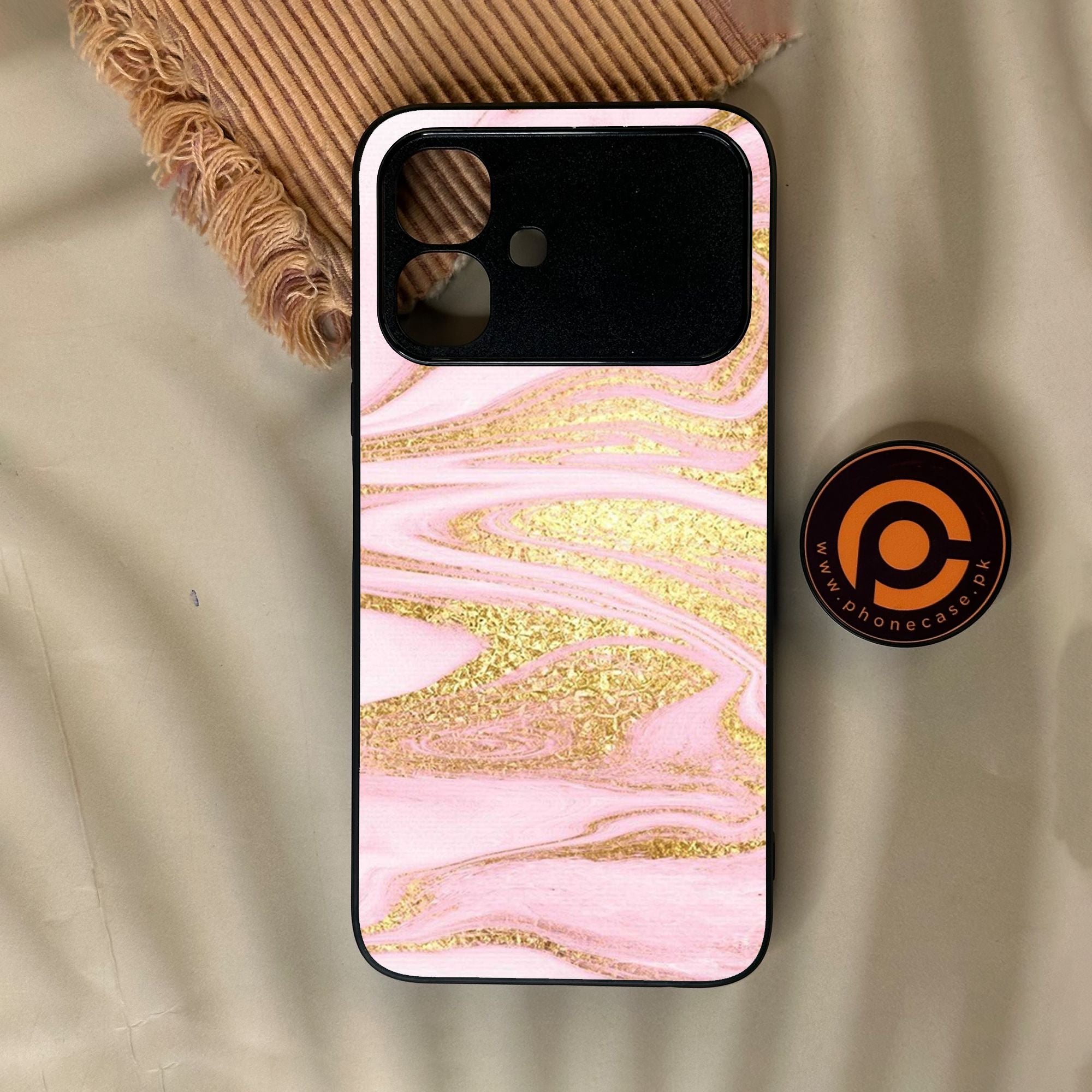 Infinix Smart 20 - Pink Design 10 - Premium Metal Printed Soft Bumper Shock Proof Case