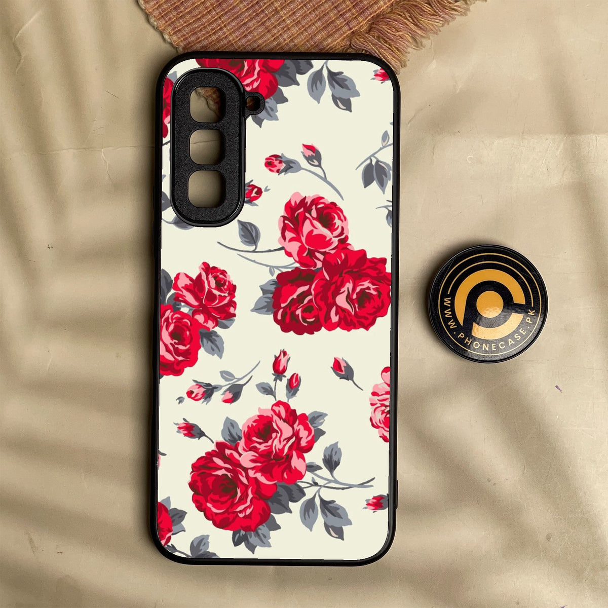 Infinix Hot 70 - Floral Series Design 8 - Premium Metal Printed Soft Bumper Shock Proof Case
