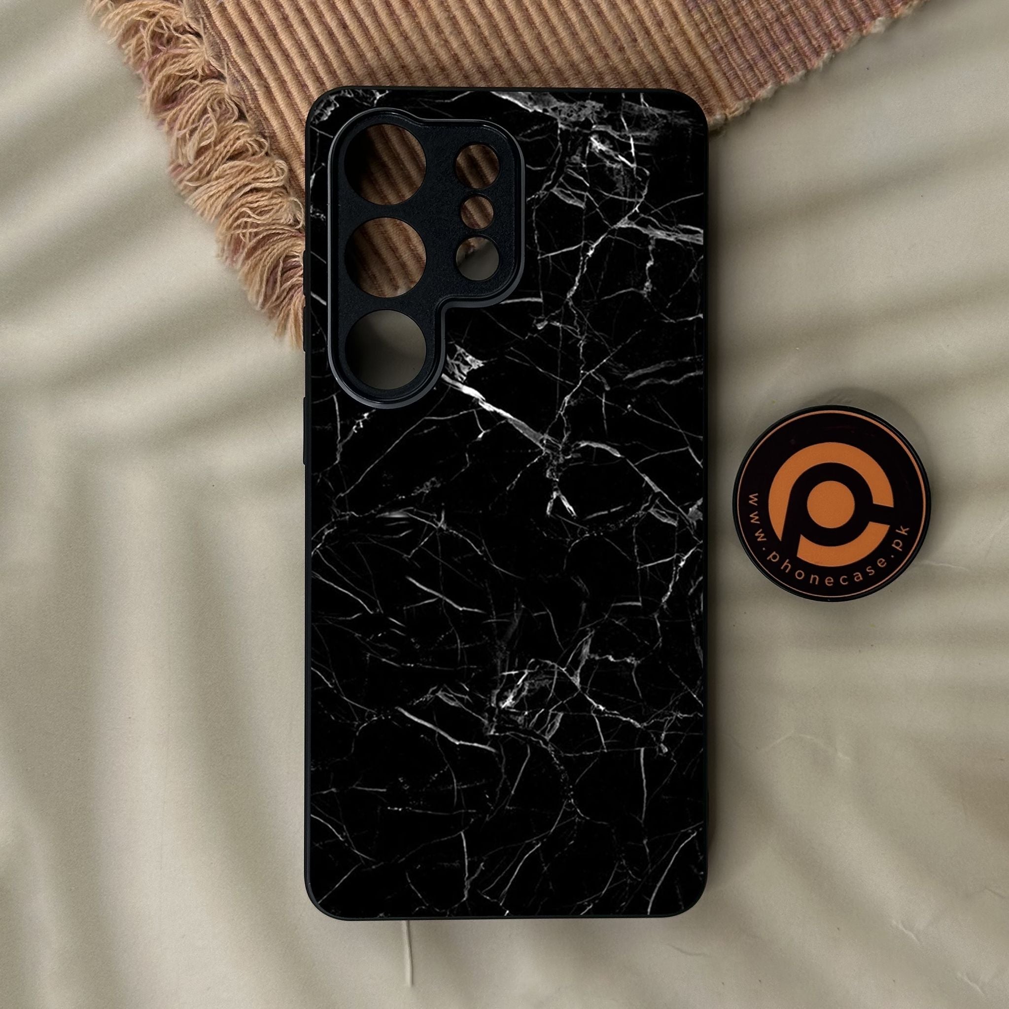 Galaxy S26 Ultra - Black Marble Design 1 - Premium Metal Printed Soft Bumper Shock Proof Case