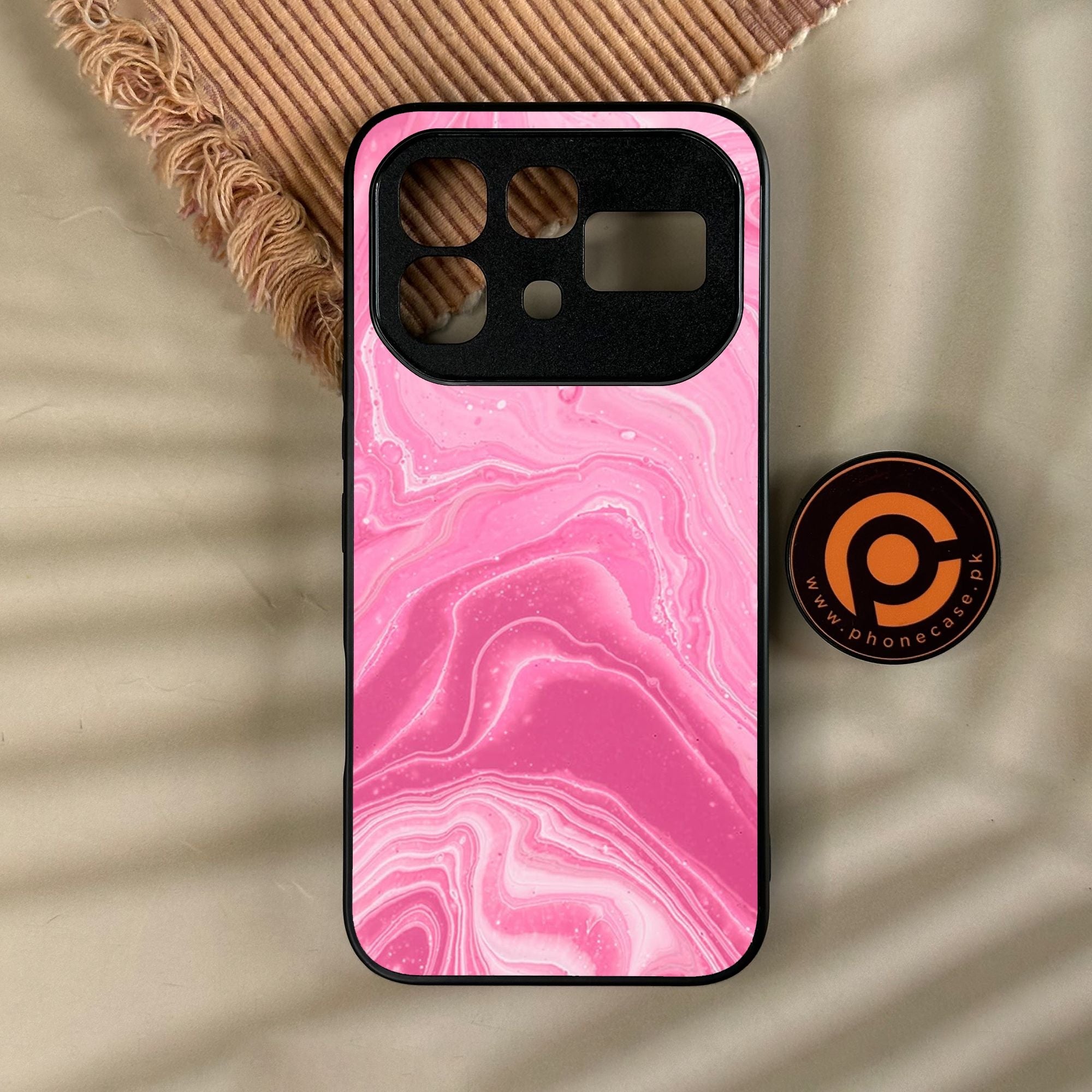 Infinix Note 60 - Pink Design 3 - Premium Metal Printed Soft Bumper Shock Proof Case