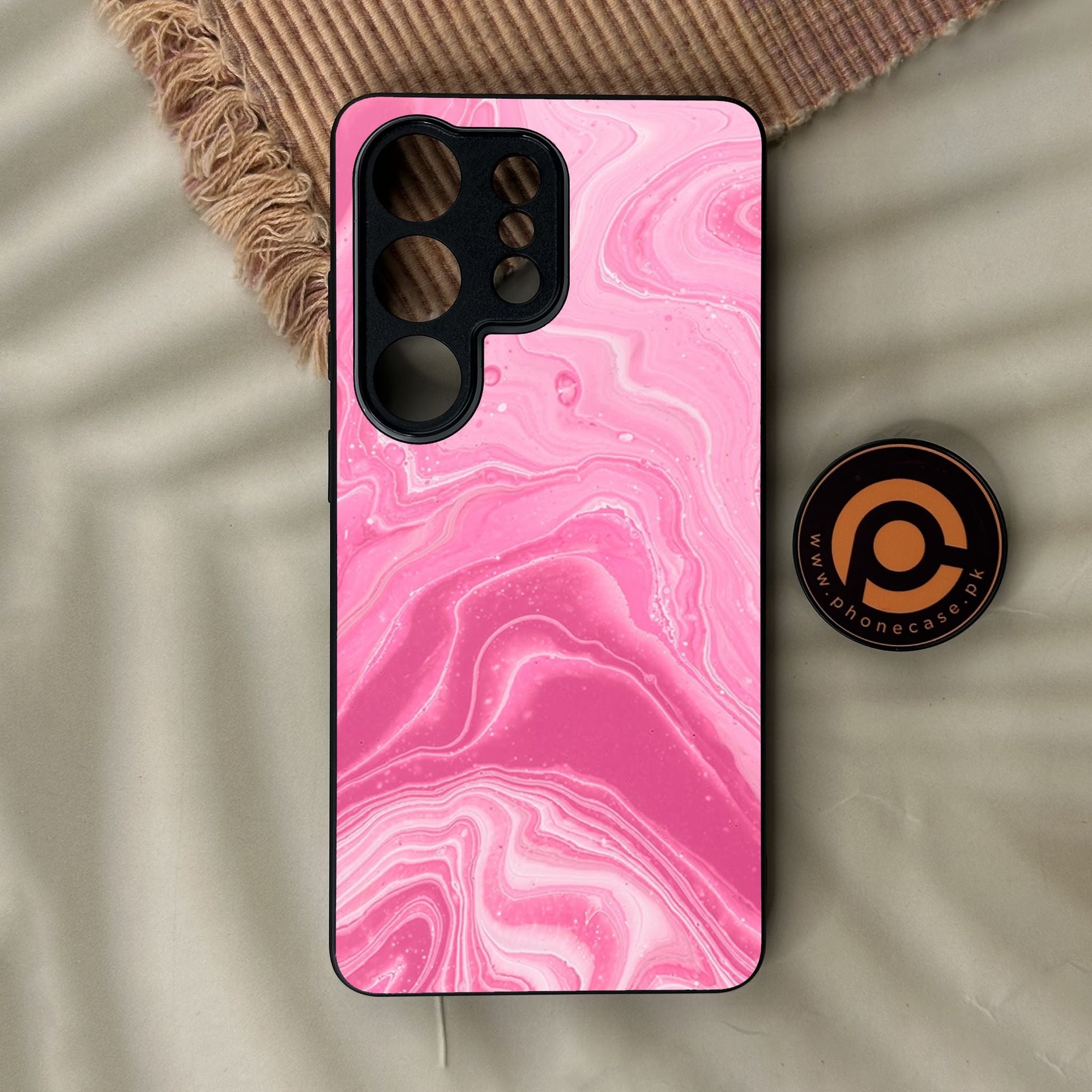 Galaxy S26 Ultra - Pink Design 3 - Premium Metal Printed Soft Bumper Shock Proof Case