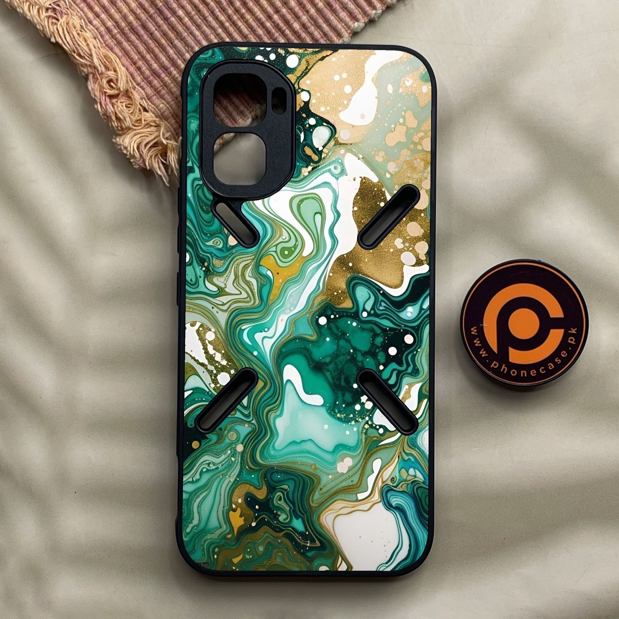Infinix GT 50 Pro - Liquid 2.0 Design 8 - Premium Metal Printed Soft Bumper Shock Proof Case