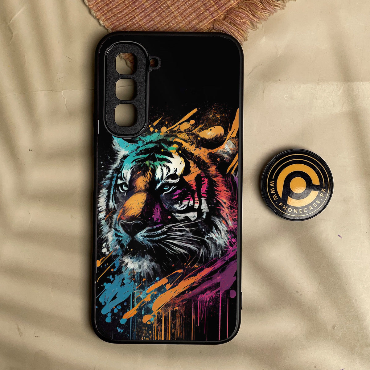 Infinix Hot 70 - Tiger 2.0 Design 9 - Premium Metal Printed Soft Bumper Shock Proof Case