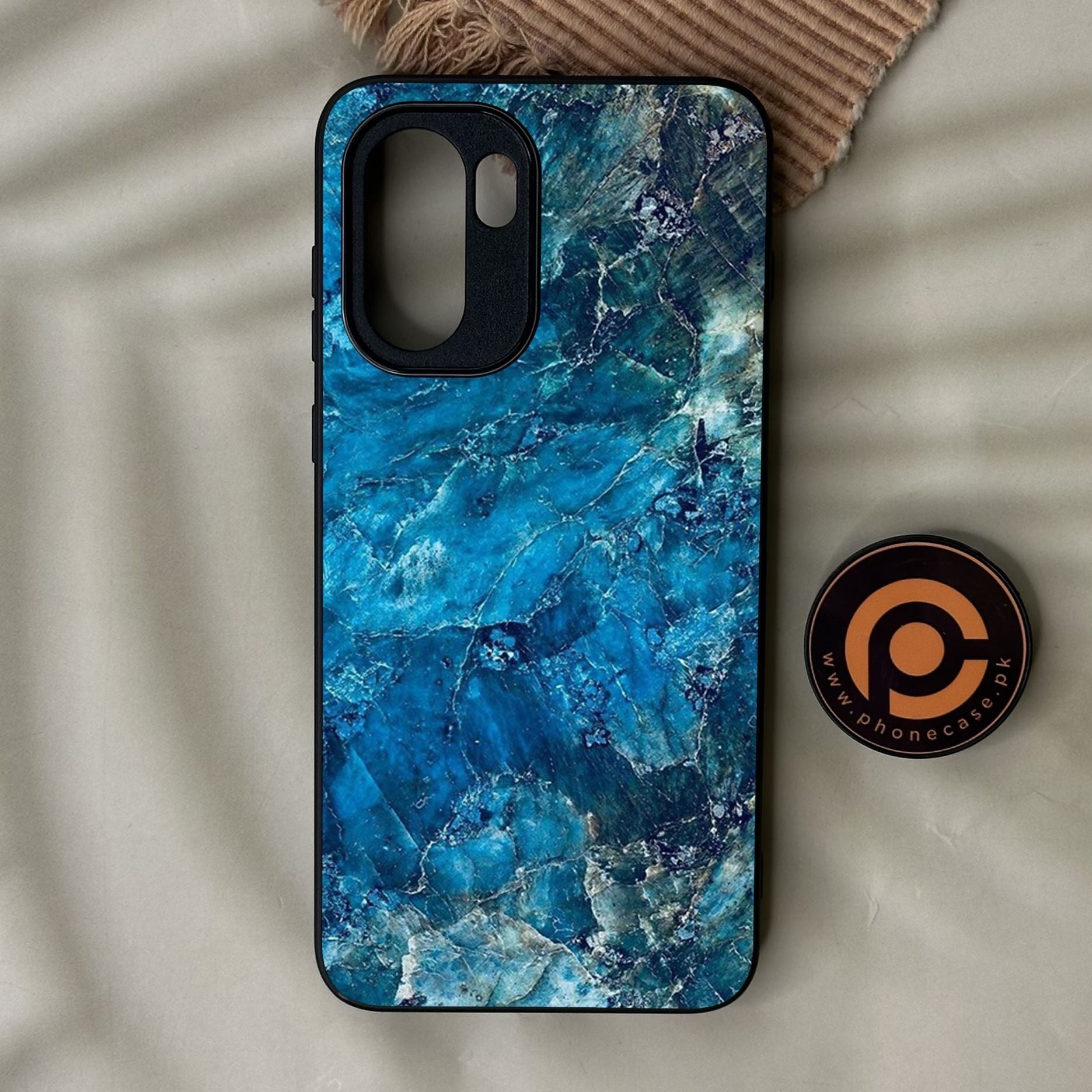 OnePlus 15R - Blue Marble Design 10 - Premium Metal Printed Soft Bumper Shock Proof Case
