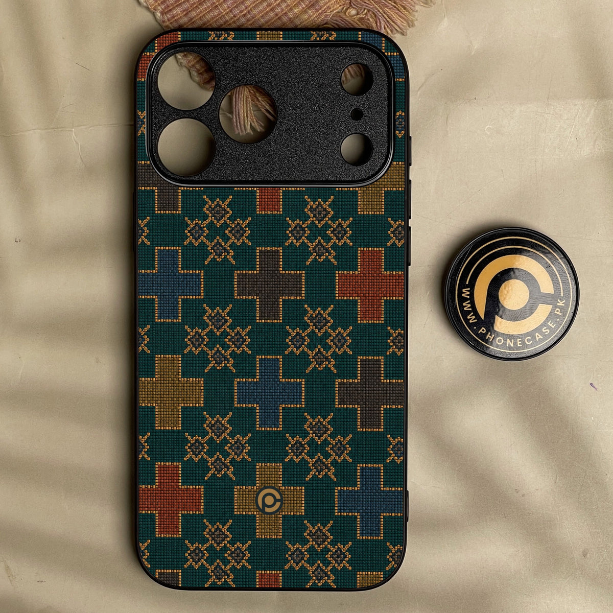 Iphone 18 Pro Max - Classic Weave Design 8 - Premium Metal Printed Soft Bumper Shock Proof Case