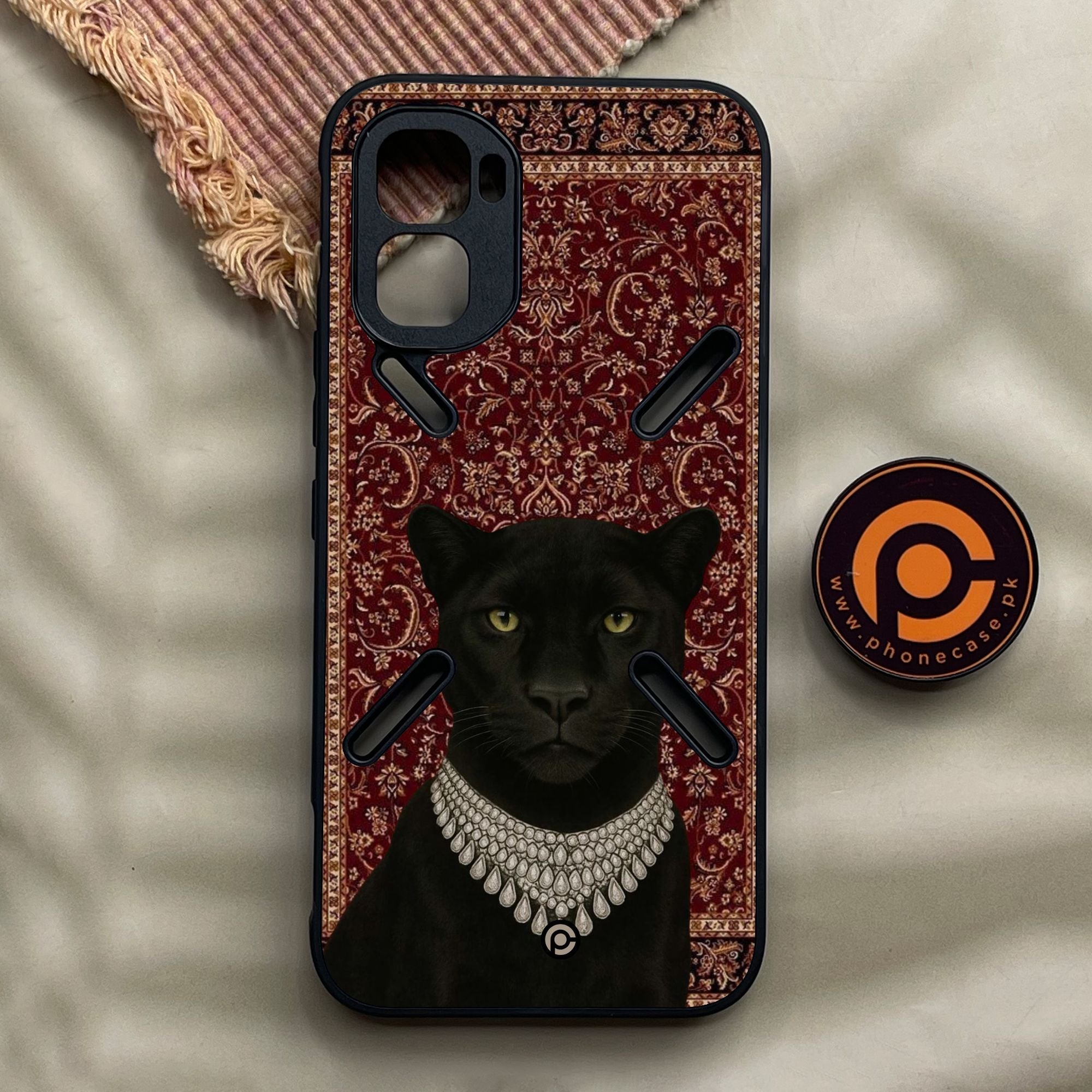 Infinix GT 50 Pro - Black Panther - Premium Metal Printed Soft Bumper Shock Proof Case