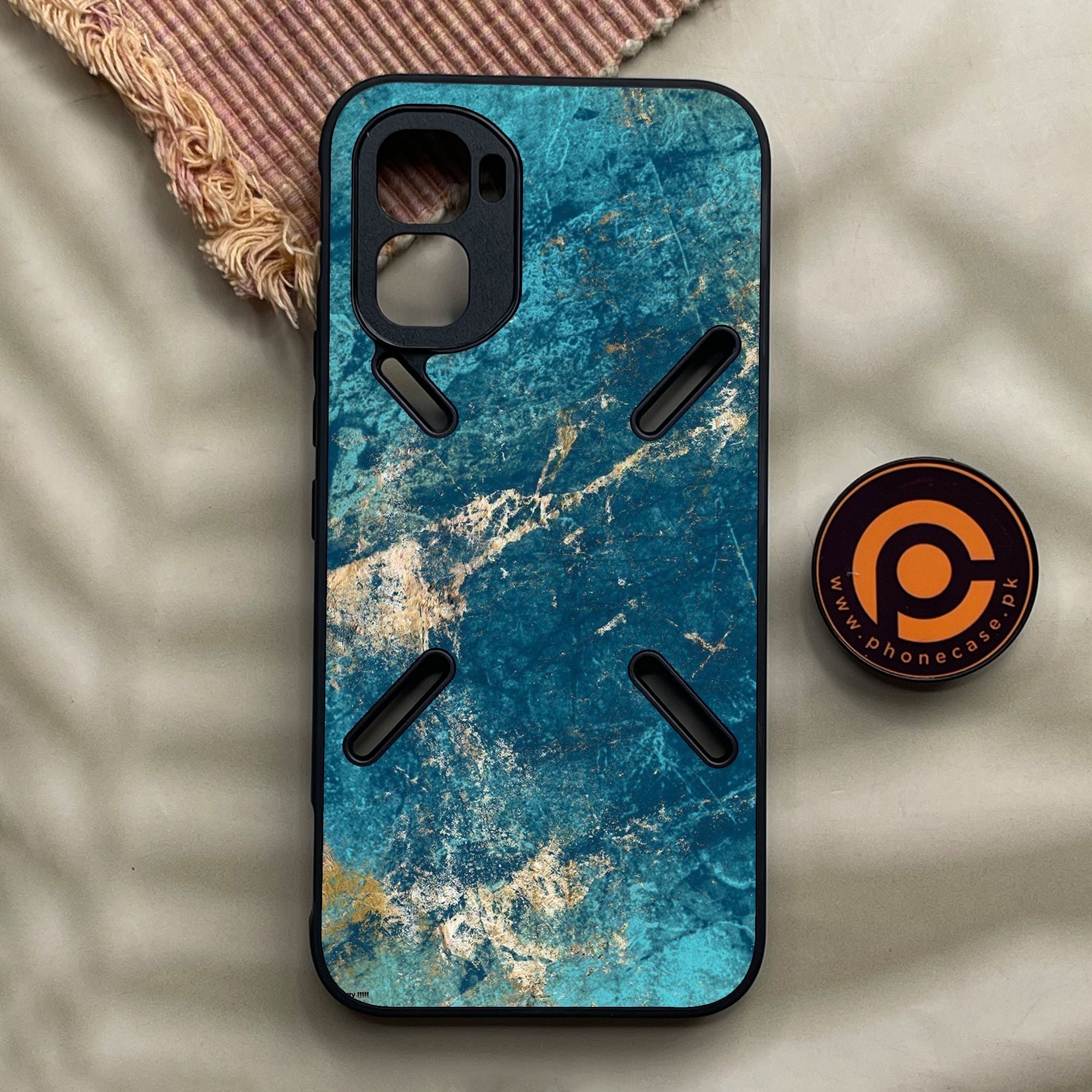 Infinix GT 50 Pro - Blue 2.0 Design 9 - Premium Metal Printed Soft Bumper Shock Proof Case