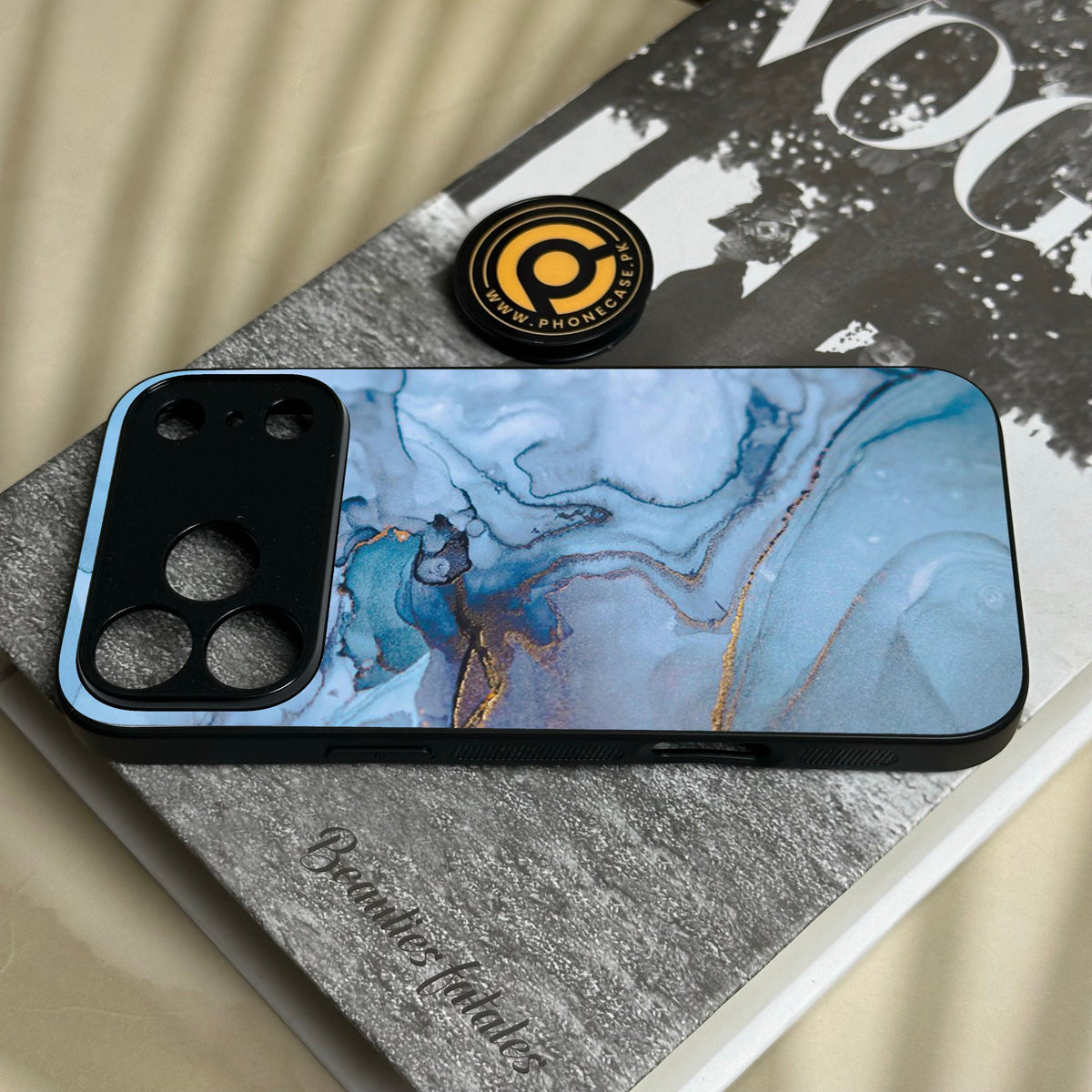 Iphone 18 Pro - Blue Marble Design 1 - Premium Metal Printed Soft Bumper Shock Proof Case