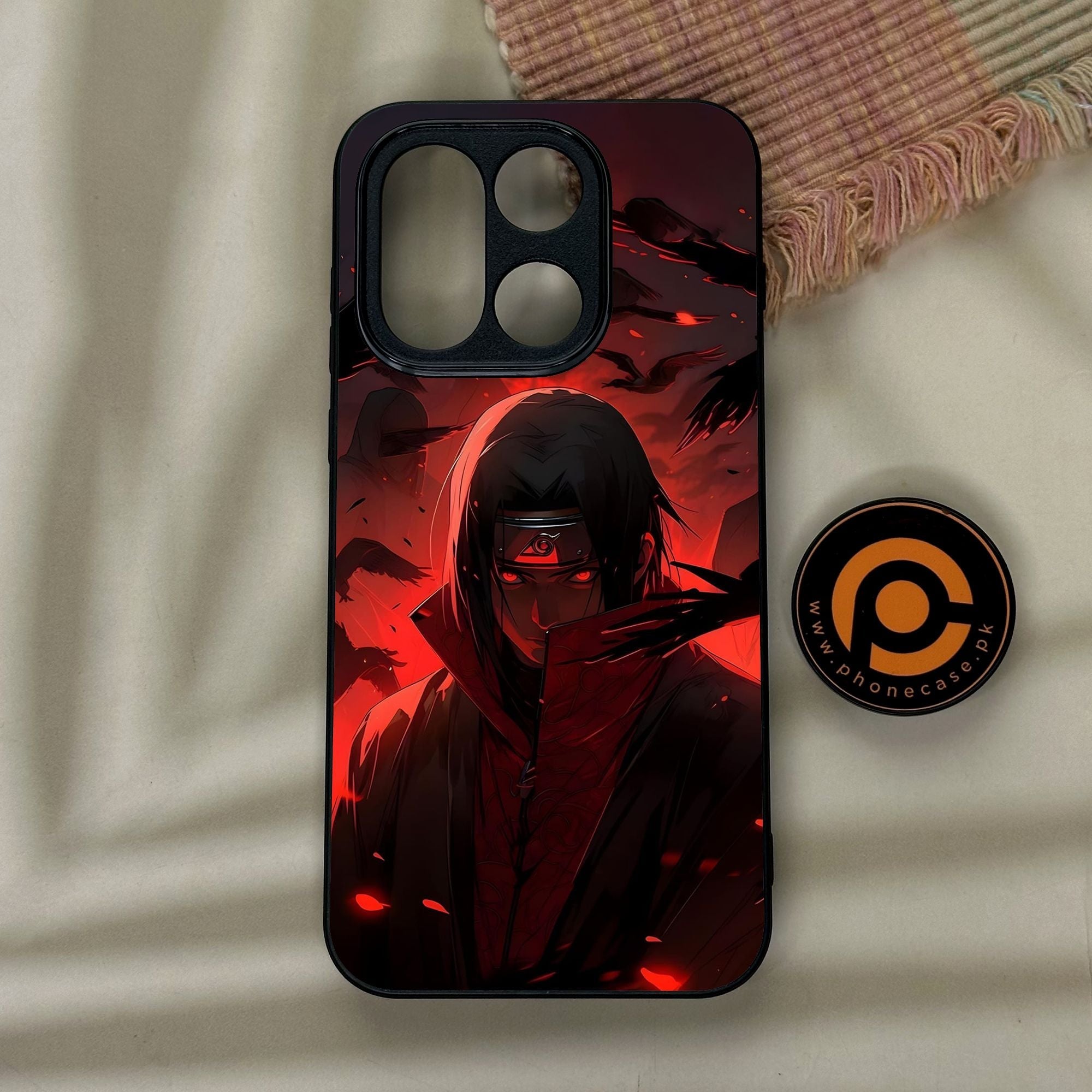 OnePlus 15 - Red Rings Itachi - Premium Metal Printed Soft Bumper Shock Proof Case