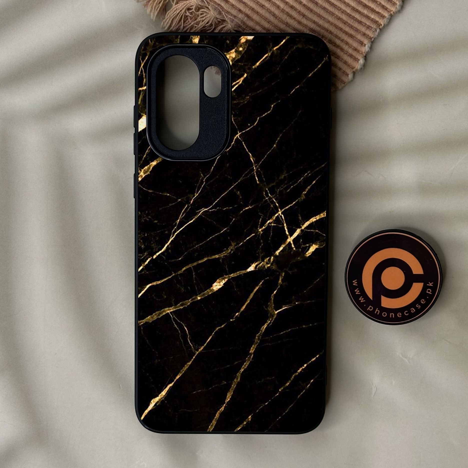 OnePlus Ace 6 - Black Marble Design 7 - Premium Metal Printed Soft Bumper Shock Proof Case
