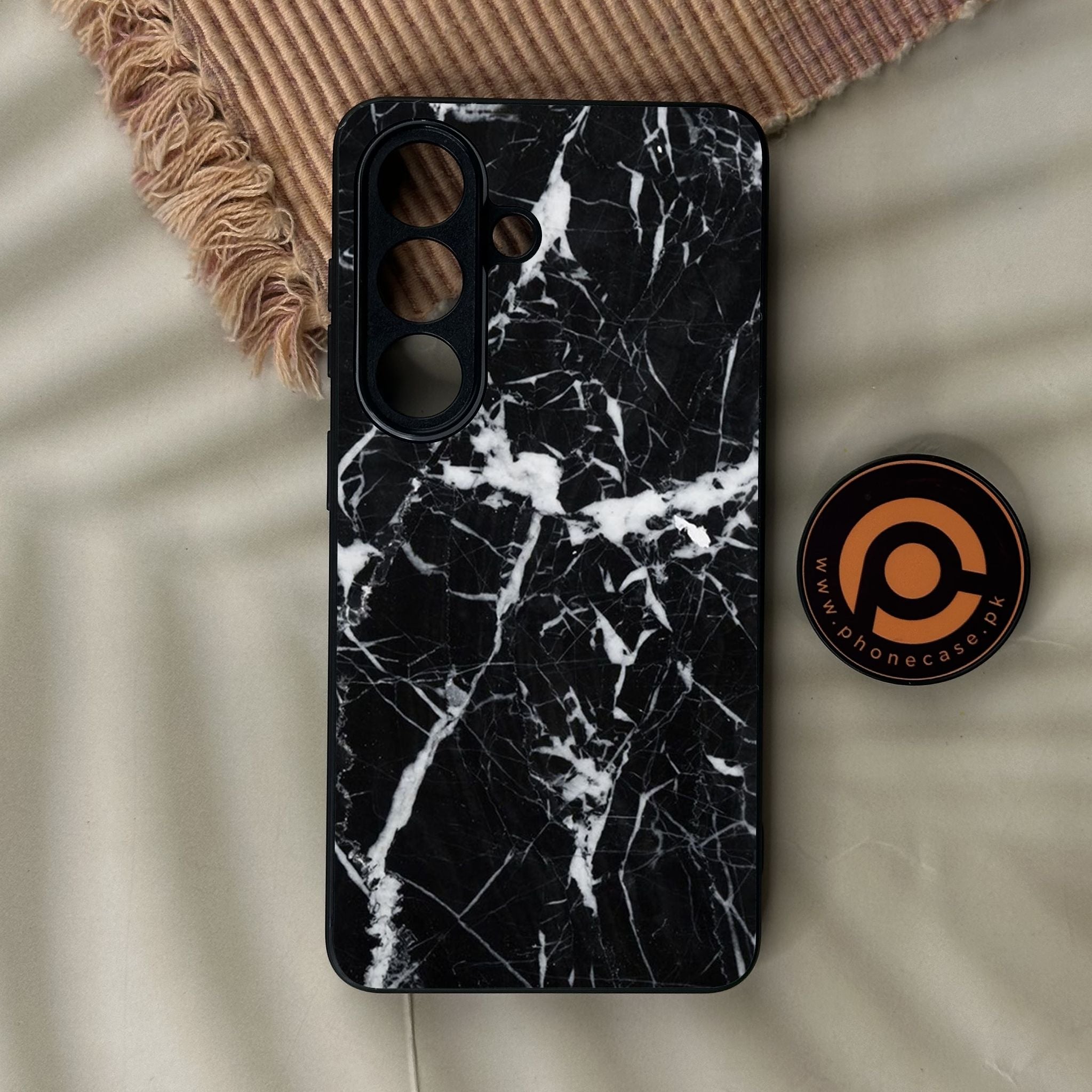 Galaxy S26 - Black Marble Design 6 - Premium Metal Printed Soft Bumper Shock Proof Case