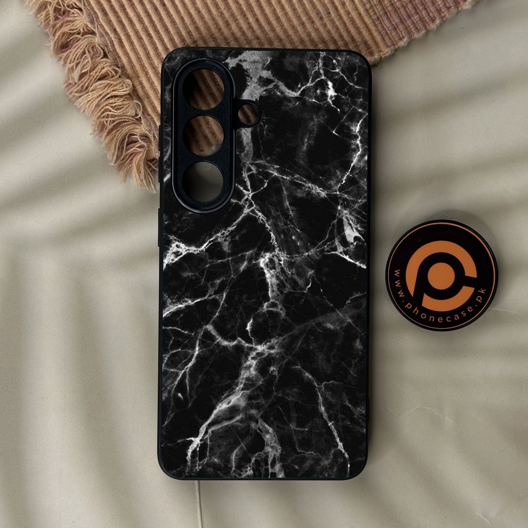 Galaxy S26 - Black Marble Design 4 - Premium Metal Printed Soft Bumper Shock Proof Case