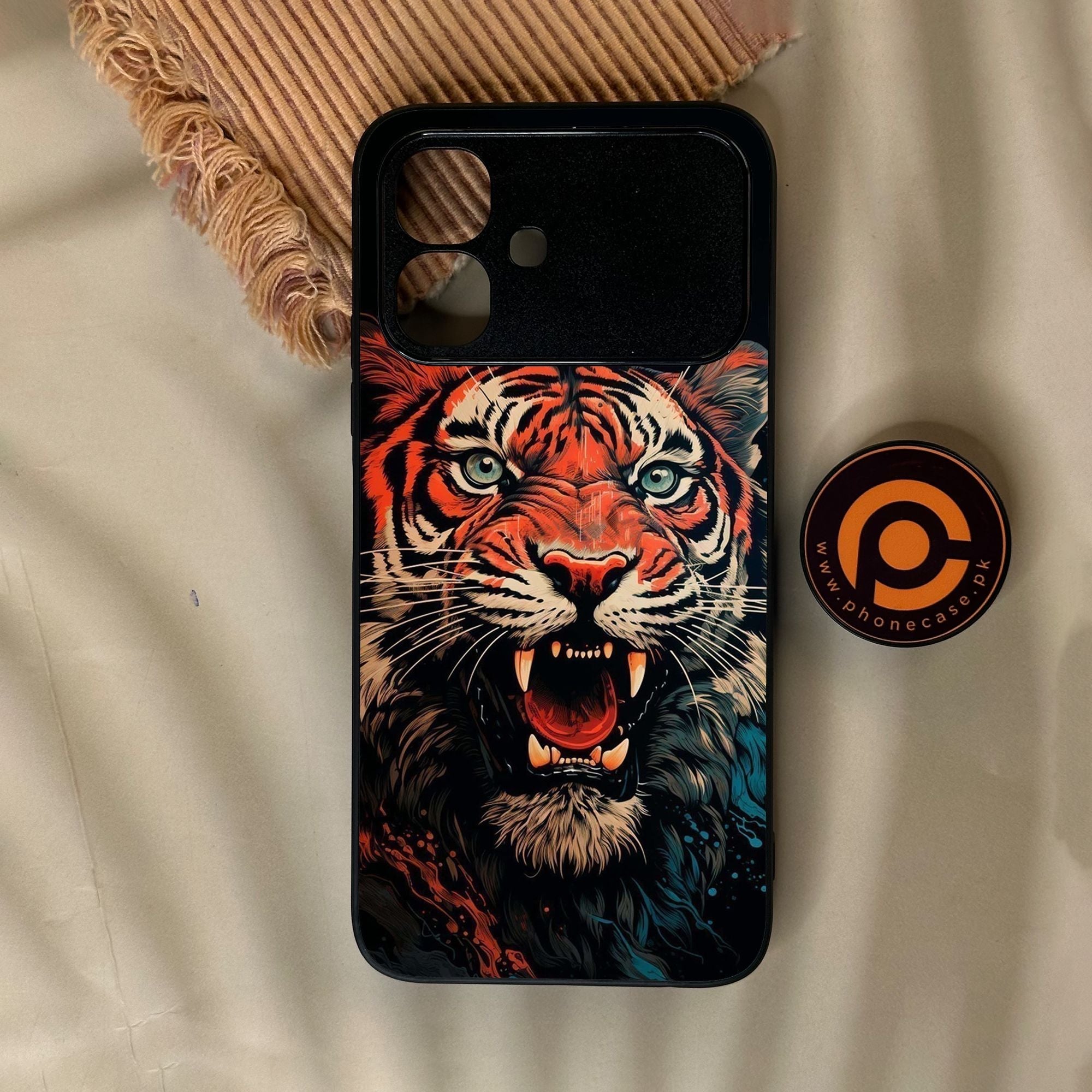 Infinix Smart 20 - Tiger 2.0 Design 3 - Premium Metal Printed Soft Bumper Shock Proof Case