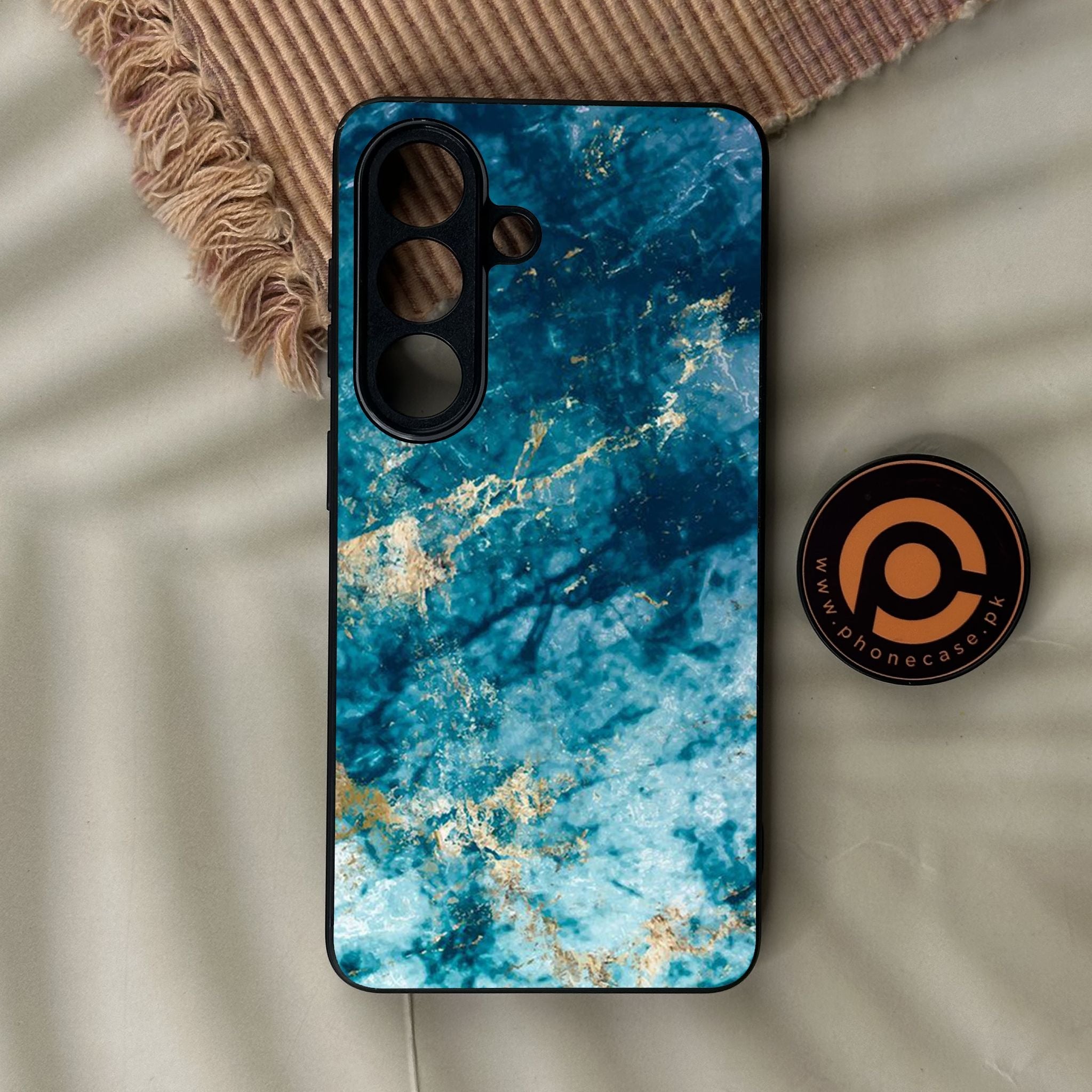 Galaxy S26 - Blue Marble Design 4 - Premium Metal Printed Soft Bumper Shock Proof Case