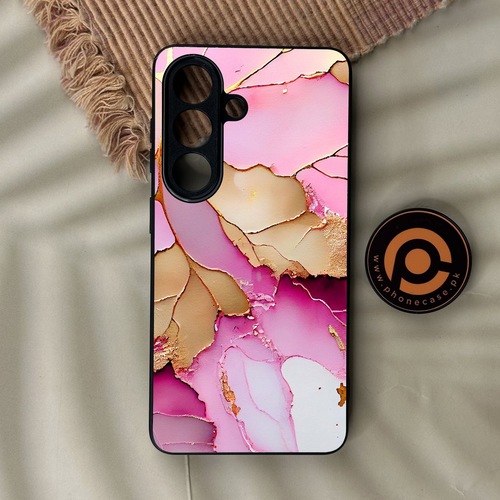 Galaxy S26 - Pink Marble 2.0 Design 4 - Premium Metal Printed Soft Bumper Shock Proof Case