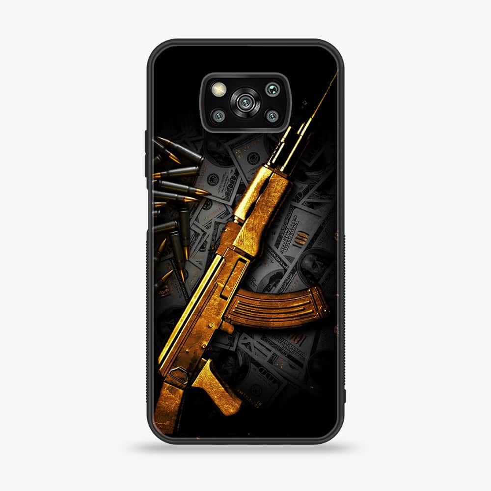 Xiaomi Poco X3- Dollar Series - Premium Printed Glass soft Bumper shock Proof Case