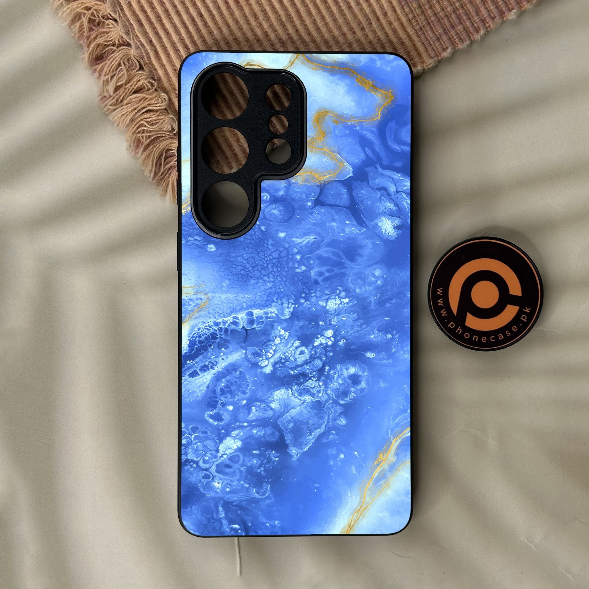 Galaxy S26 Ultra - Blue 2.0 Design 2 - Premium Metal Printed Soft Bumper Shock Proof Case