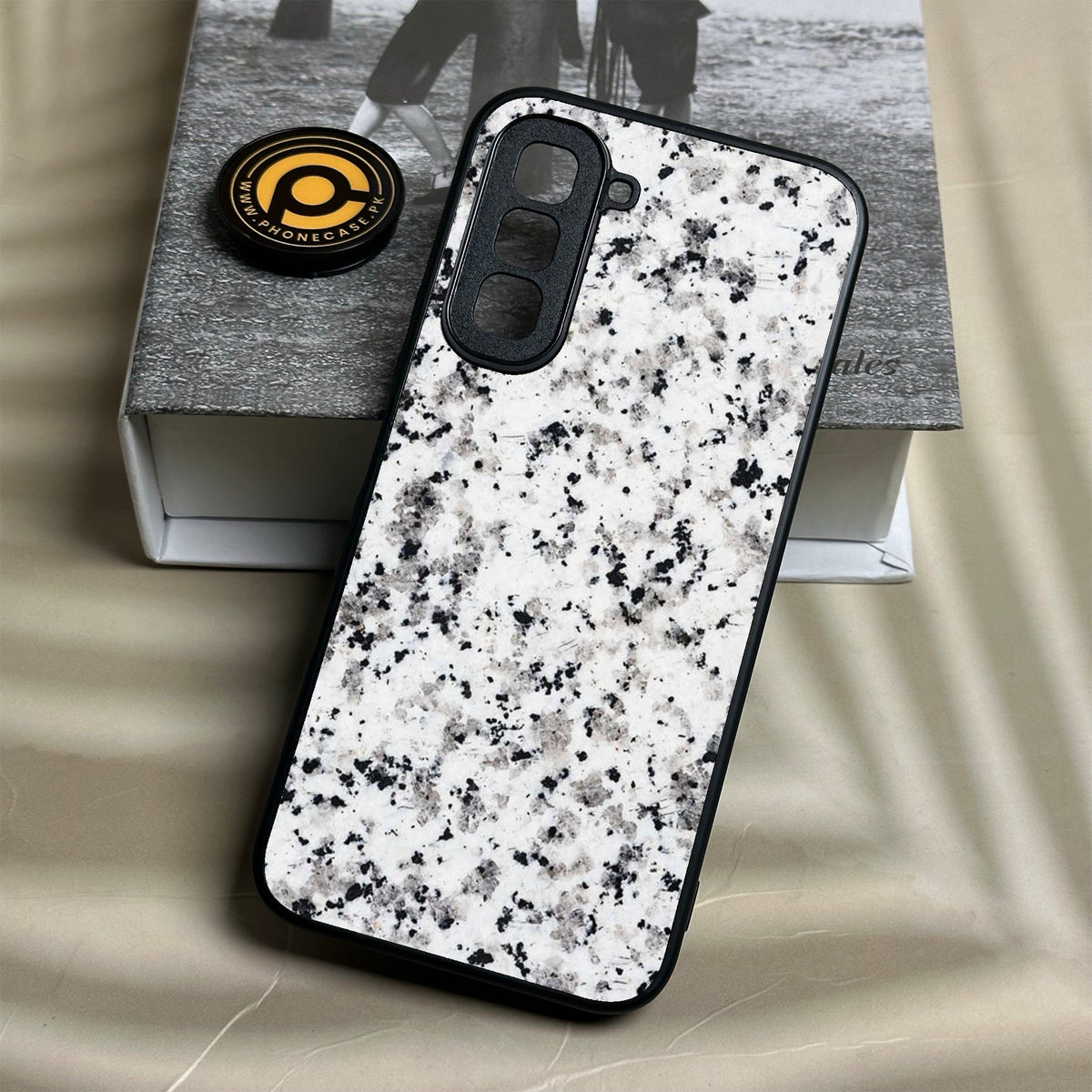 Infinix Hot 70 - White Design 9 - Premium Metal Printed Soft Bumper Shock Proof Case