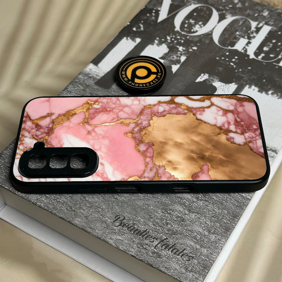 Infinix Hot 70 - Pink Marble 2.0 Design 7 - Premium Metal Printed Soft Bumper Shock Proof Case