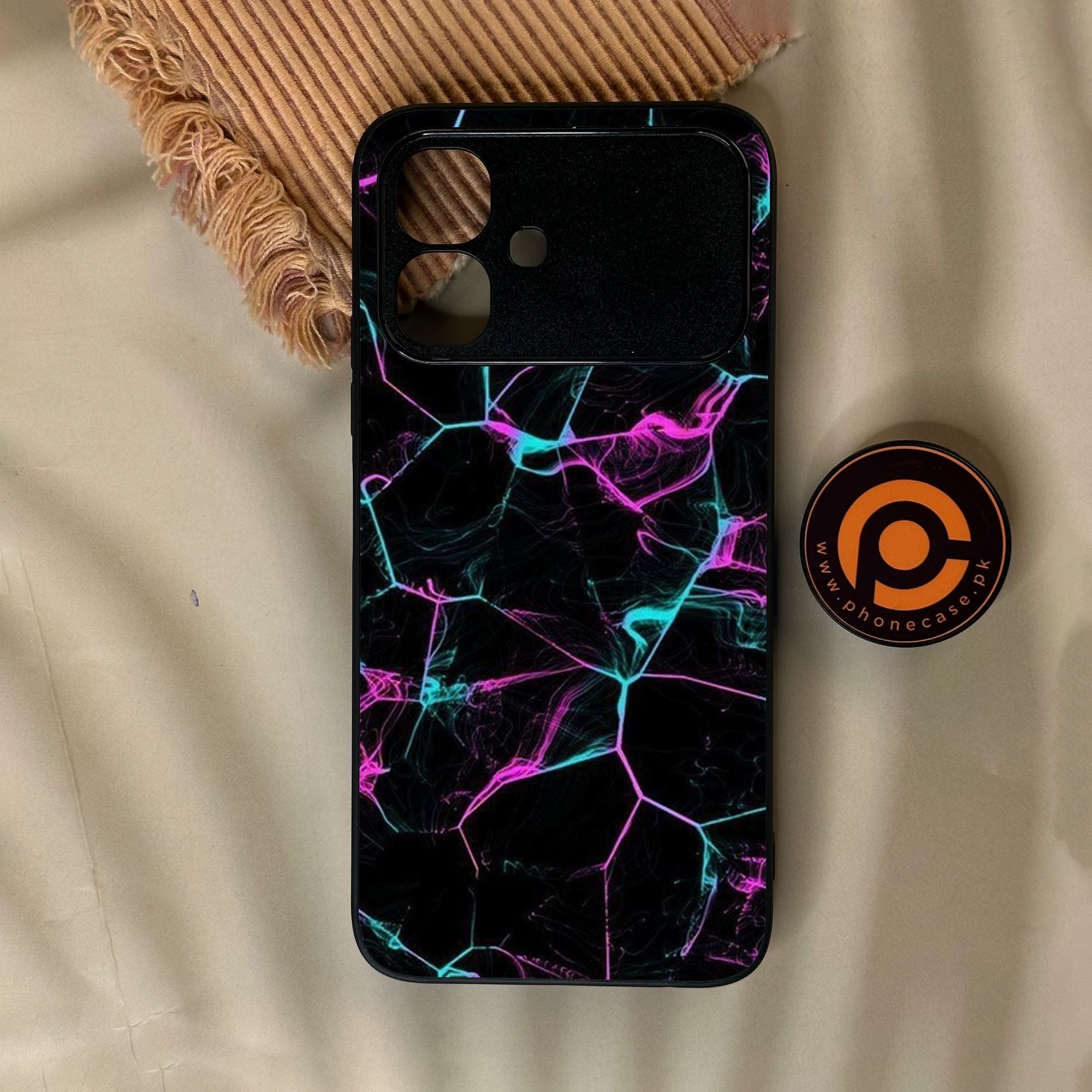 Infinix Smart 20 - Black Marble Design 9 - Premium Metal Printed Soft Bumper Shock Proof Case