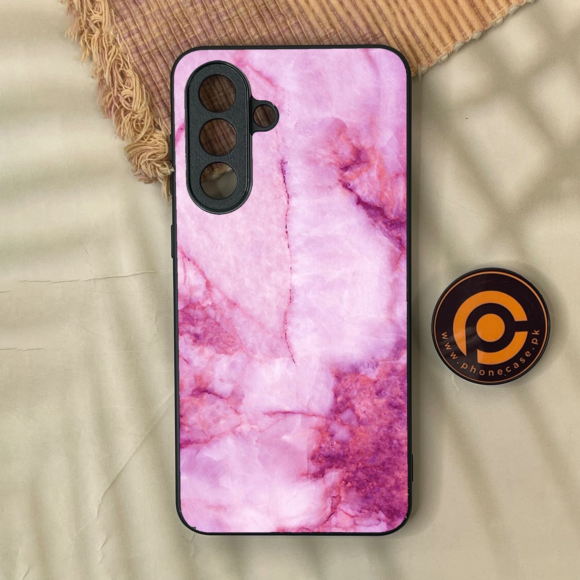 Samsung Galaxy A37 - Pink Design 5 - Premium Metal Printed Soft Bumper Shock Proof Case