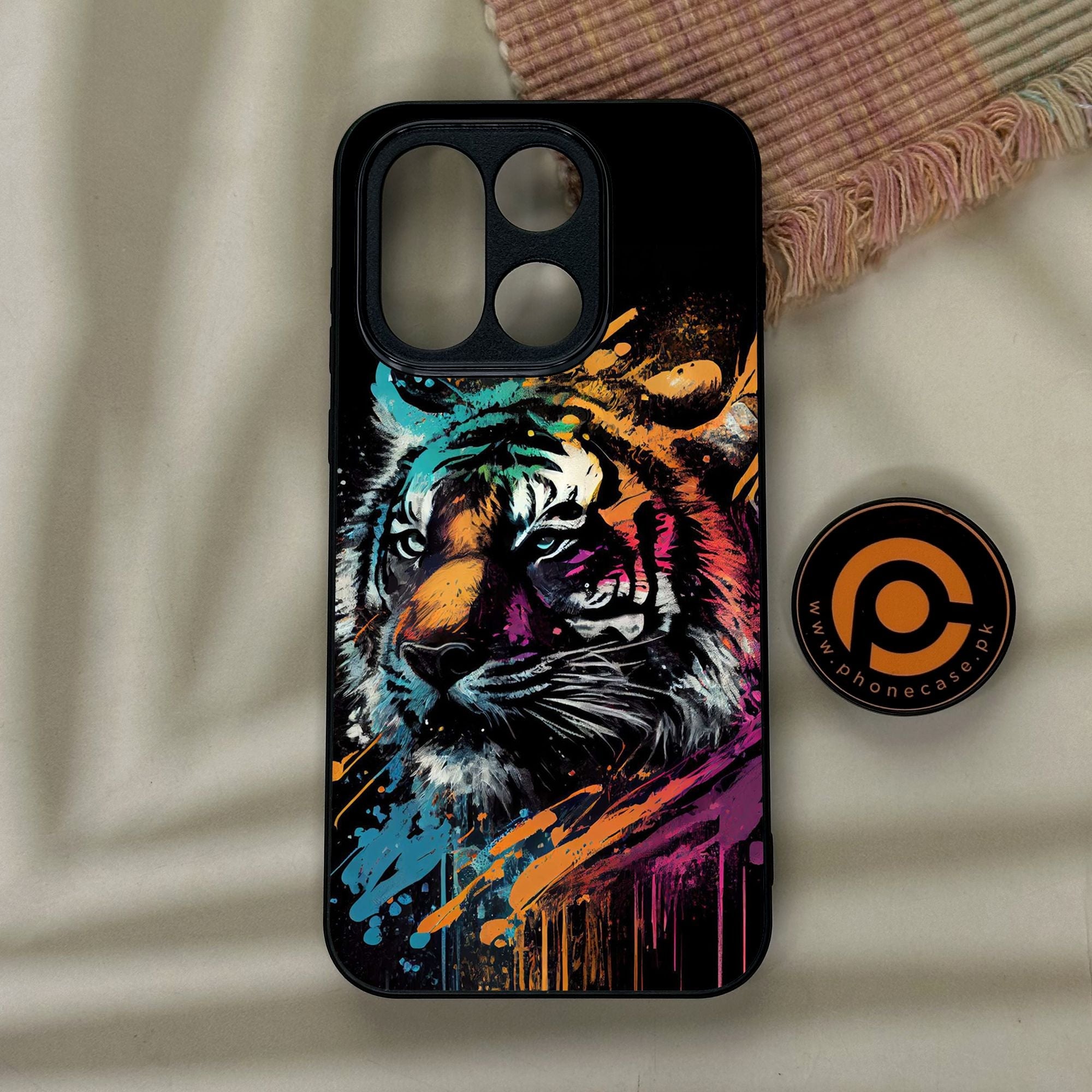 OnePlus 15 - Tiger 2.0 Design 9 - Premium Metal Printed Soft Bumper Shock Proof Case