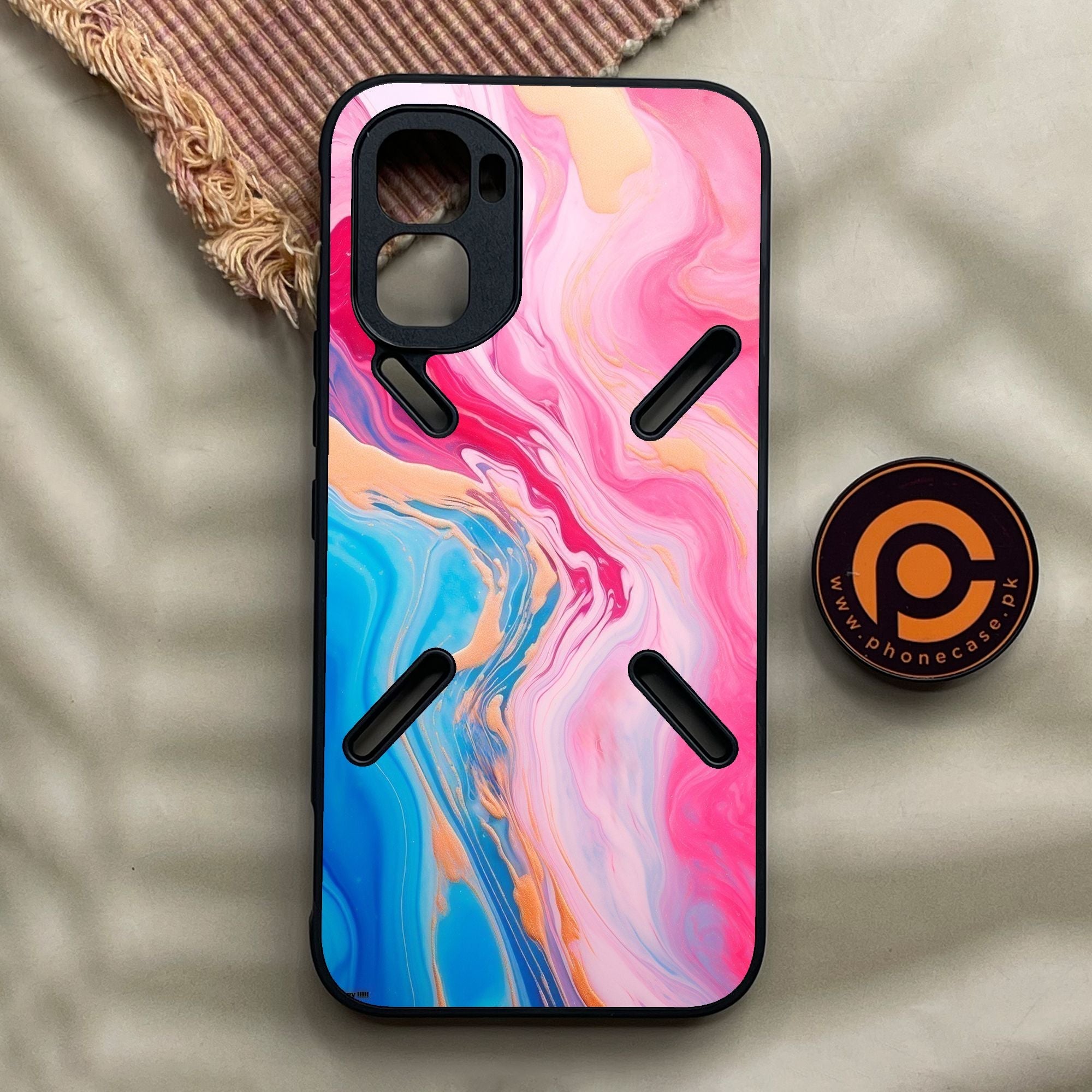 Infinix GT 50 Pro - Pink Marble 2.0 Design 3 - Premium Metal Printed Soft Bumper Shock Proof Case
