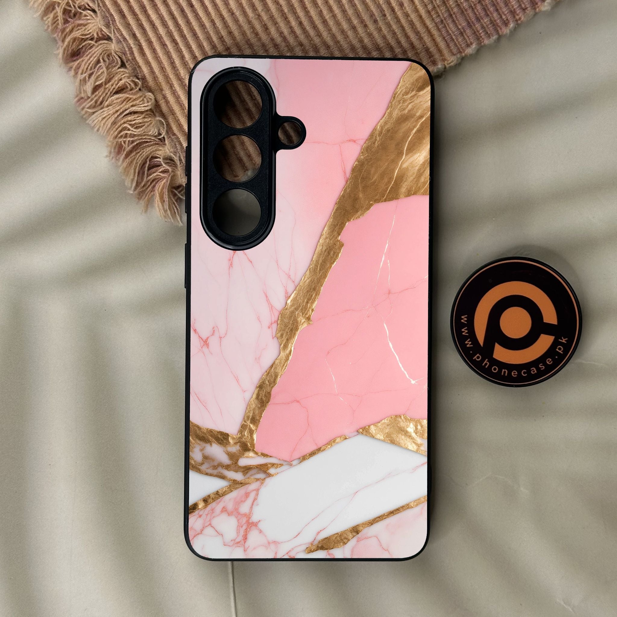 Galaxy S26 - Pink Marble 2.0 Design 2 - Premium Metal Printed Soft Bumper Shock Proof Case