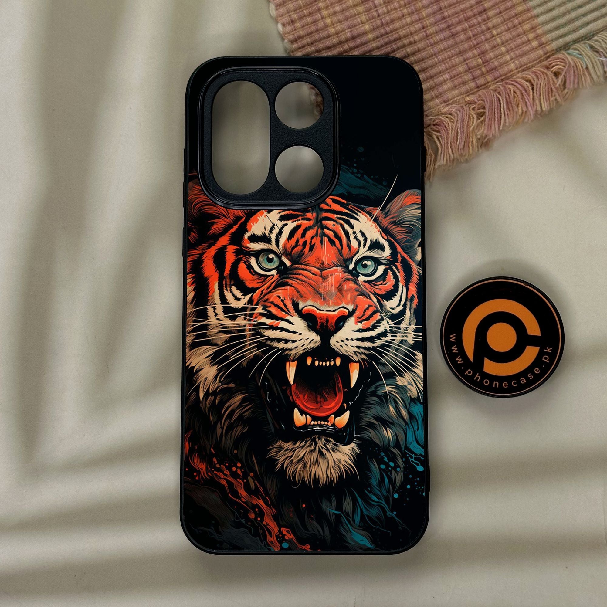 OnePlus 15 - Tiger 2.0 Design 3 - Premium Metal Printed Soft Bumper Shock Proof Case