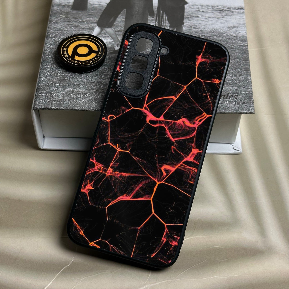 Infinix Hot 70 - Black Marble Design 8 - Premium Metal Printed Soft Bumper Shock Proof Case