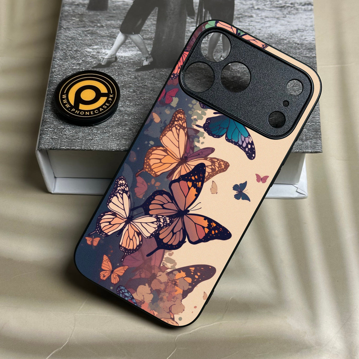 Iphone 18 Pro - Butterflies Design 6 - Premium Metal Printed Soft Bumper Shock Proof Case
