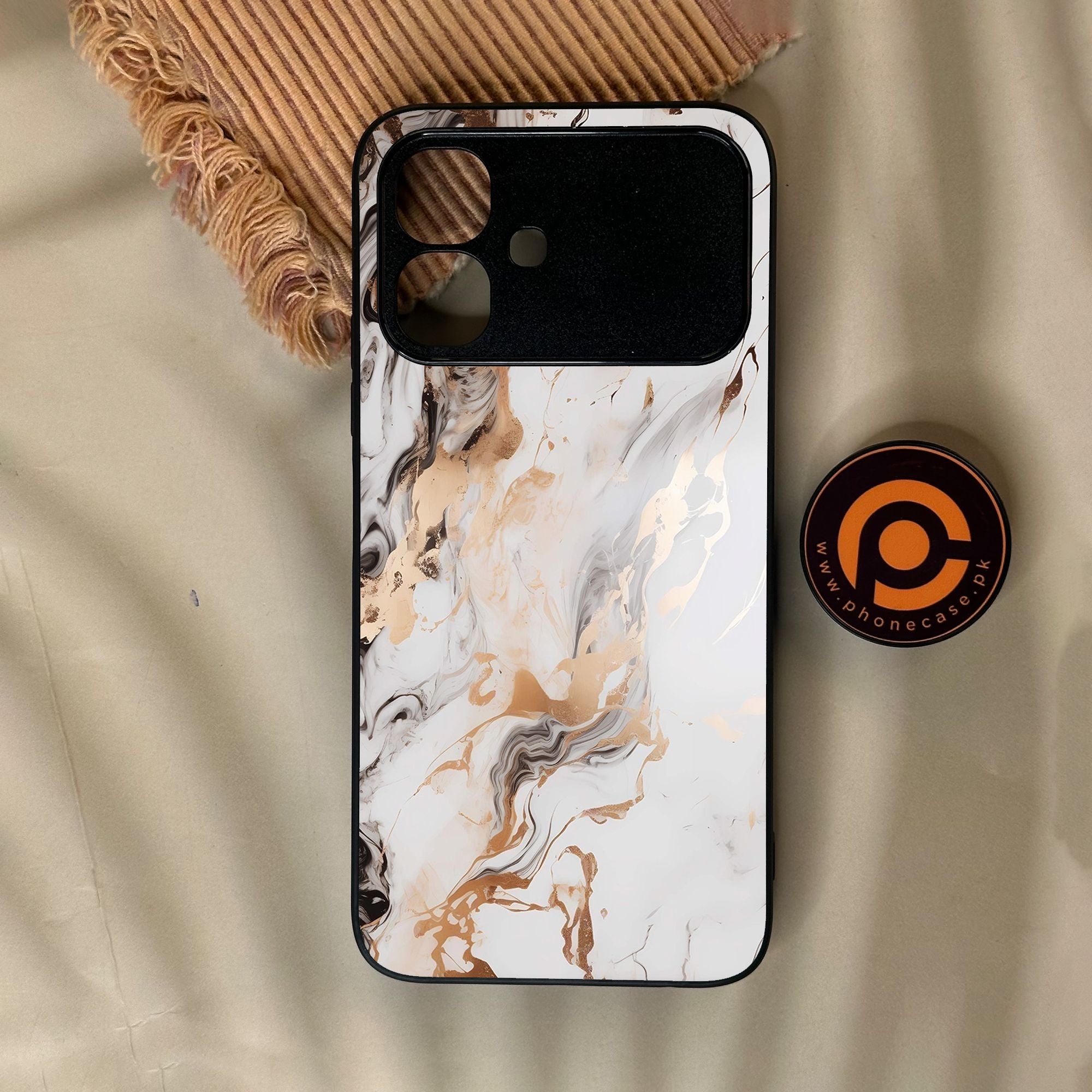 Infinix Smart 20 - Liquid Marble Design 1 - Premium Metal Printed Soft Bumper Shock Proof Case