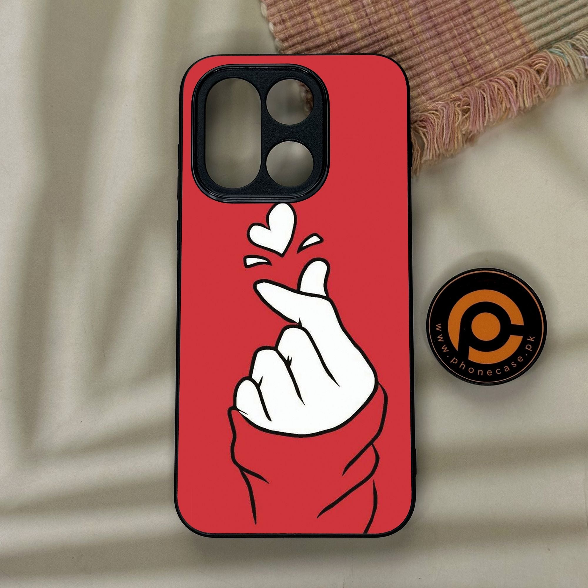 OnePlus 15 - Finger Heart Bts - Premium Metal Printed Soft Bumper Shock Proof Case