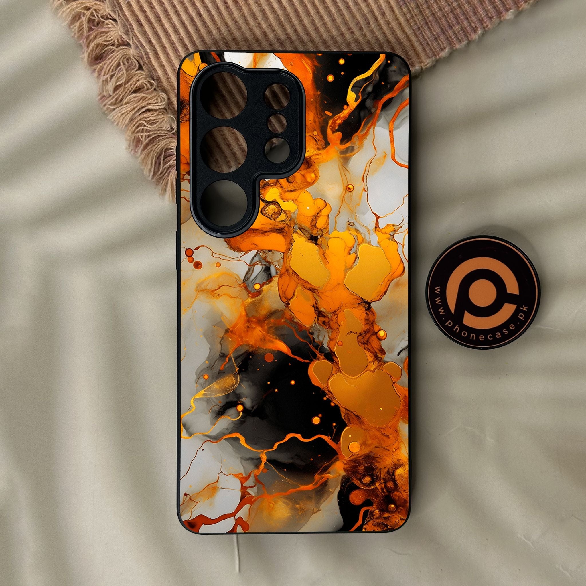 Galaxy S26 Ultra - Liquid Marble Design 2 - Premium Metal Printed Soft Bumper Shock Proof Case