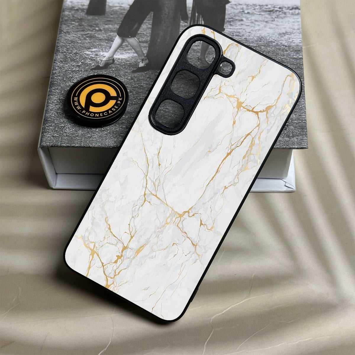 Infinix Hot 70 Pro - White Design 8 - Premium Metal Printed Soft Bumper Shock Proof Case