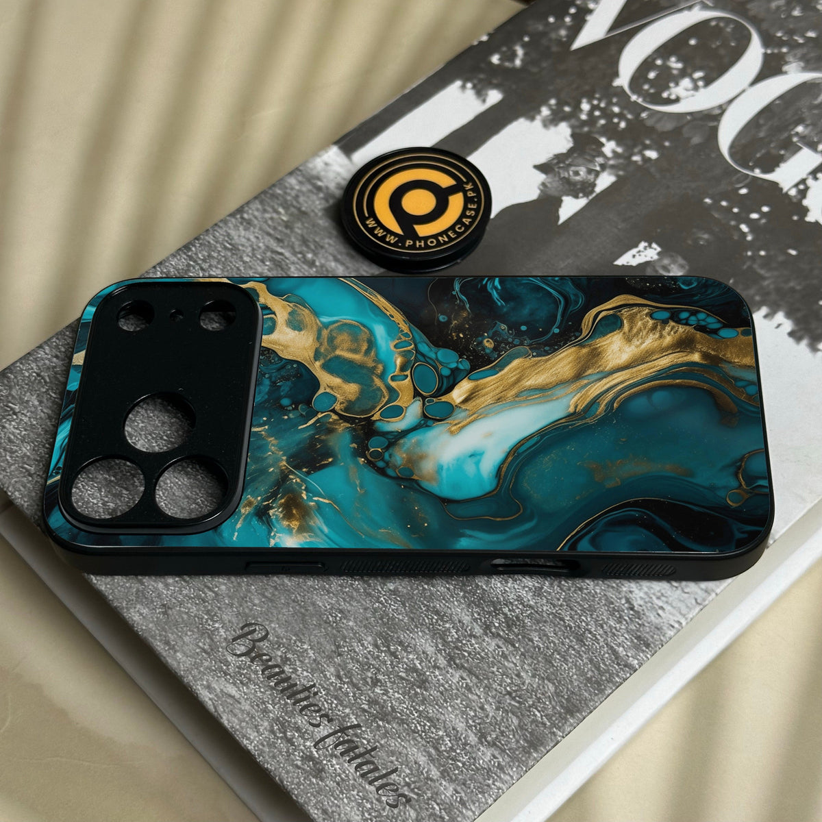 Iphone 18 Pro Max - Liquid Marble Design 3 - Premium Metal Printed Soft Bumper Shock Proof Case