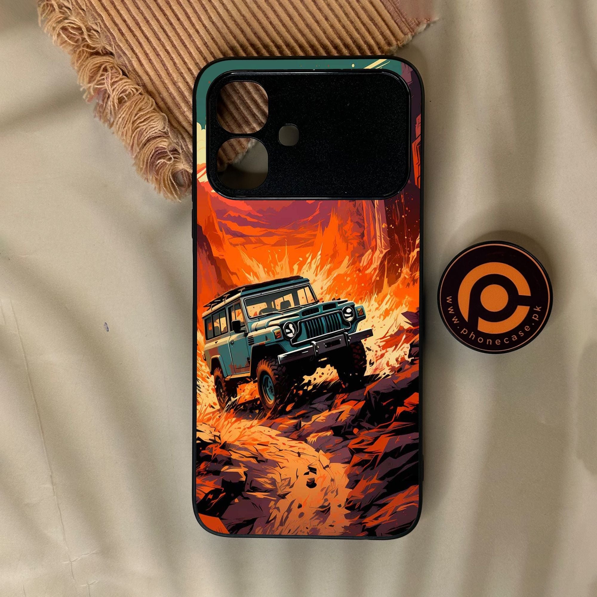 Infinix Smart 20 - Jeep Offroad - Premium Metal Printed Soft Bumper Shock Proof Case