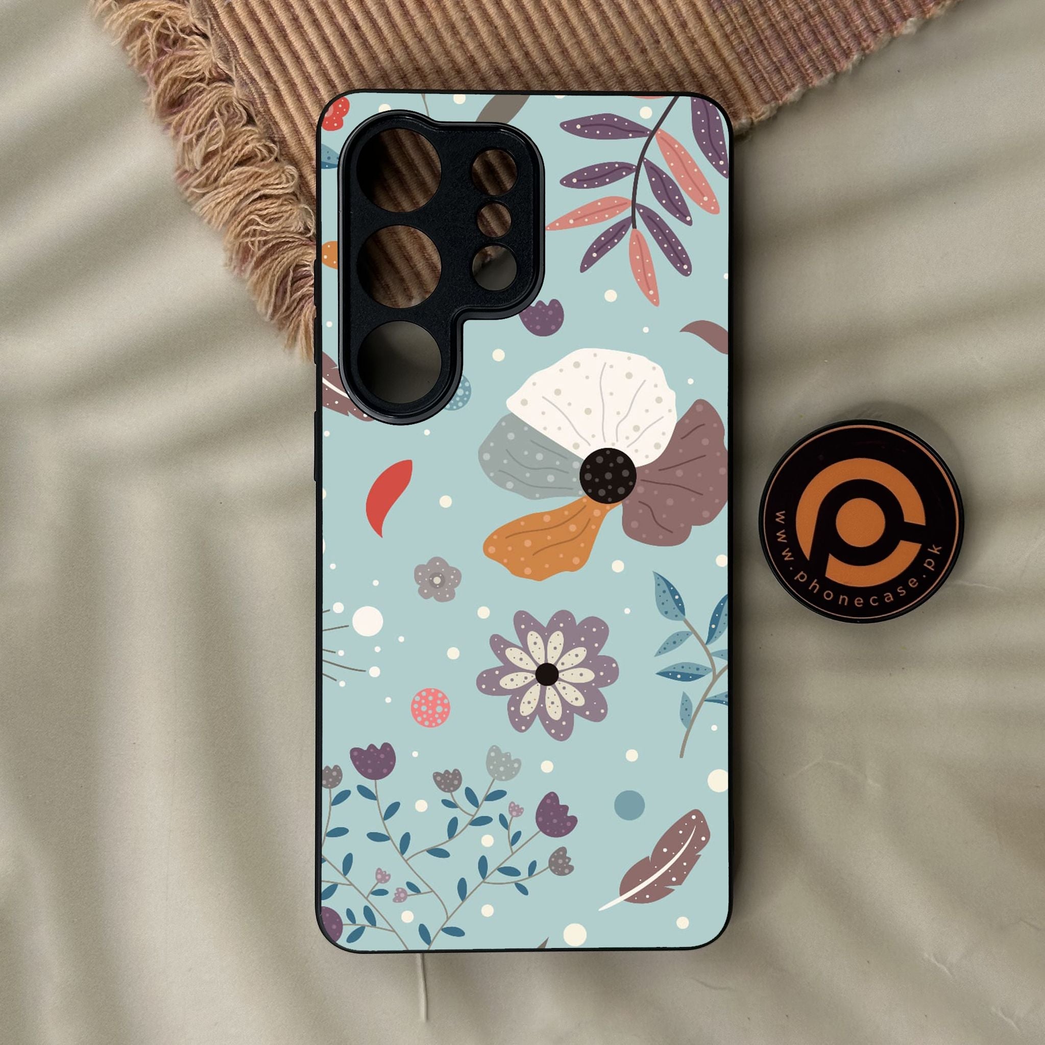Galaxy S26 Ultra - Floral Series Design 5 - Premium Metal Printed Soft Bumper Shock Proof Case