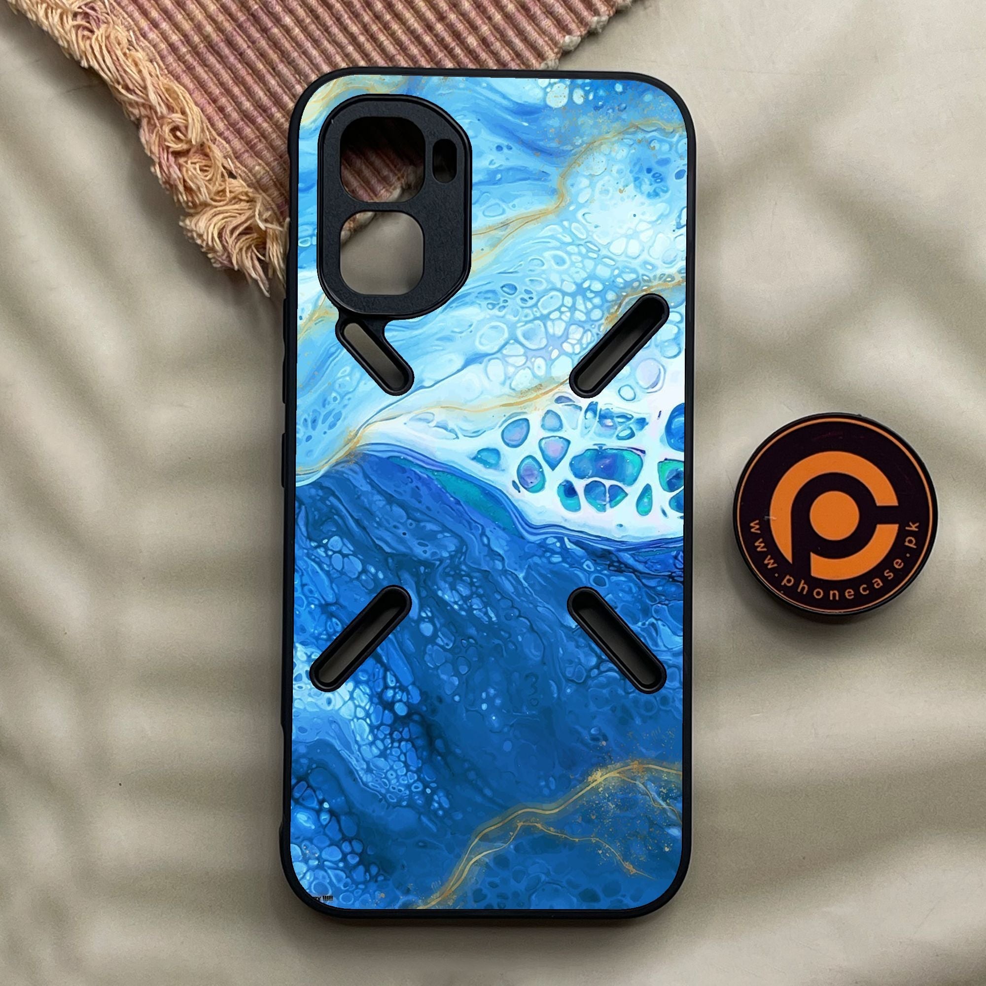 Infinix GT 50 Pro - Blue 2.0 Design 5 - Premium Metal Printed Soft Bumper Shock Proof Case
