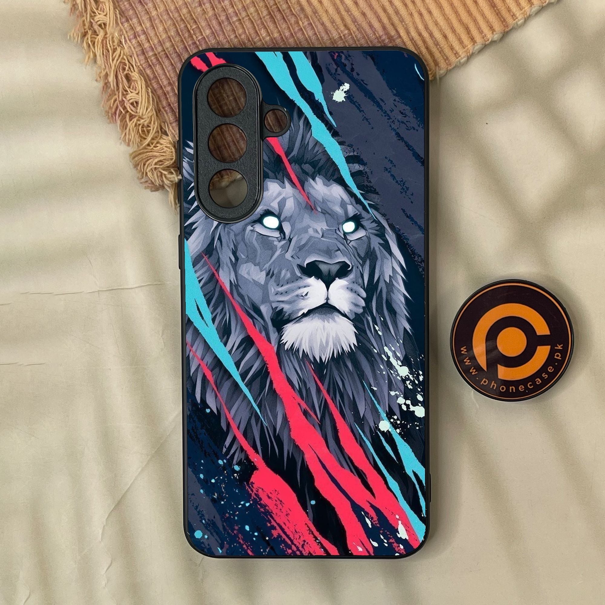 Samsung Galaxy A37 - Abstract Animated Lion - Premium Metal Printed Soft Bumper Shock Proof Case