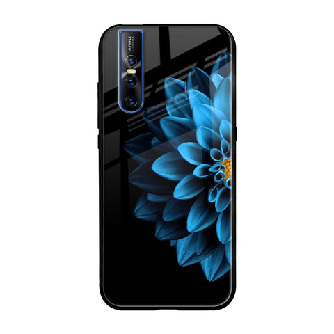 Half Blue Flower Glossy Case for Vivo V15 Pro