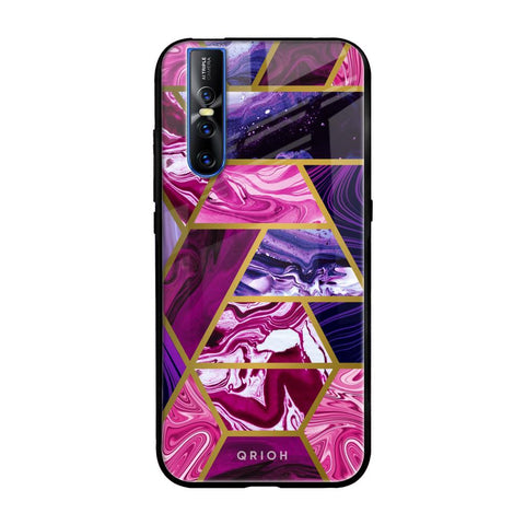 Electroplated Geometric Marble Glossy Case for Vivo V15 Pro