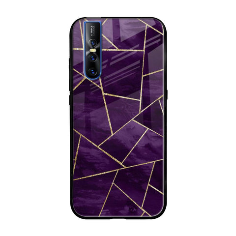 Geometric Purple Glossy Case For Vivo V15 Pro