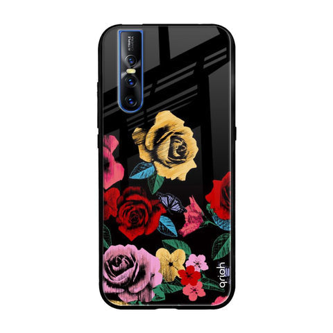 Floral Decorative Glossy Case For Vivo V15 Pro
