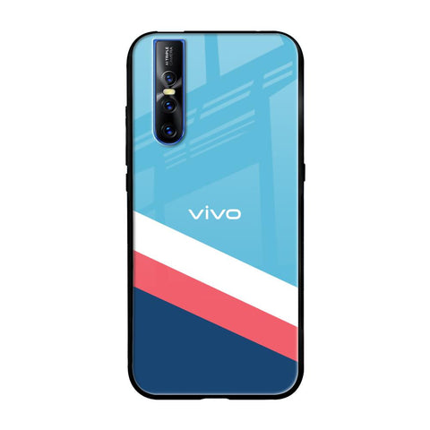 Pink & White Stripes Glossy Case For Vivo V15 Pro