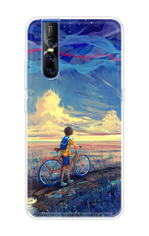 Riding Bicycle to Dreamland Soft Cover for Vivo V15 Pro