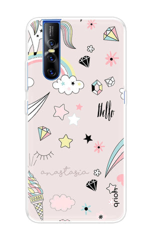 Unicorn Doodle Soft Cover For Vivo V15 Pro