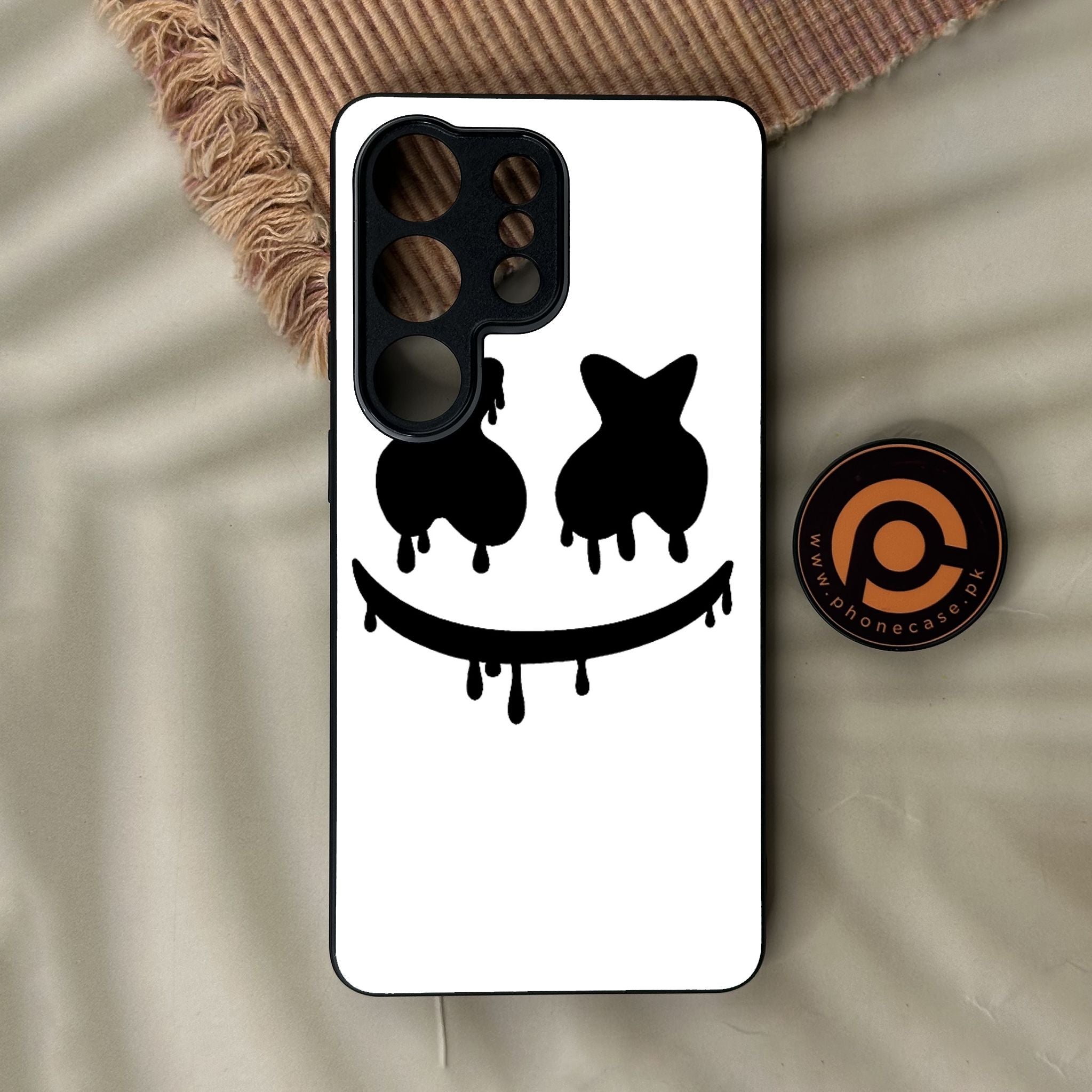 Galaxy S26 Ultra - Marshmello Face - Premium Metal Printed Soft Bumper Shock Proof Case