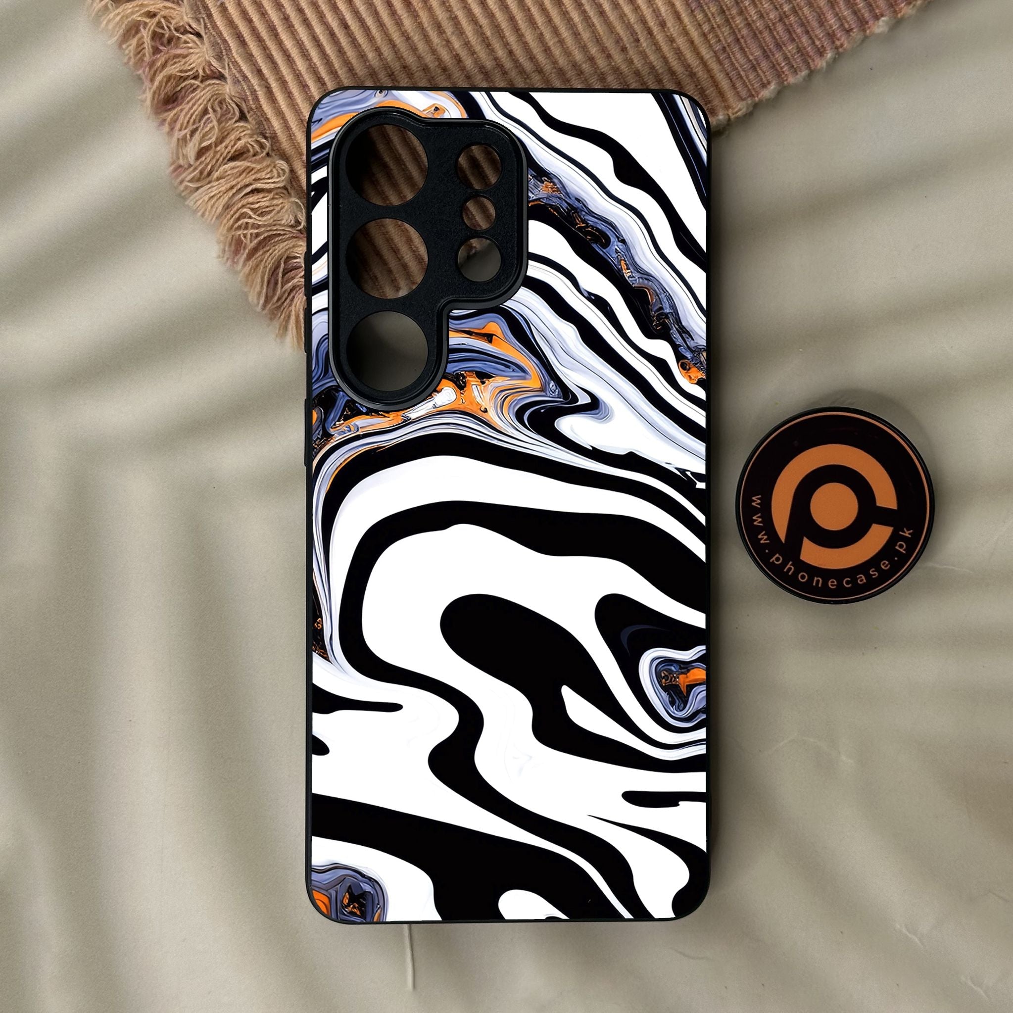 Galaxy S26 Ultra - Liquid Marble Design 10 - Premium Metal Printed Soft Bumper Shock Proof Case